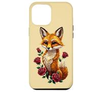Custodia per iPhone 12 Pro Max Cute Fox Roses Foresta Animale Volpe Rossa Fiori