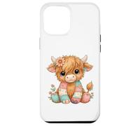 Custodia per iPhone 12 Pro Max Cute Highland Cow Ragdoll Adorable Patchwork Farm Animal