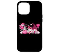 Custodia per iPhone 12 Pro Max Cute Valentines Coffee Gnomes With Pink Heart Balloon