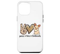 Custodia per iPhone 12 Pro Max Cute Womens Girls Kawaii Peace Love Lionhead Rabbit Lover