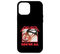 Custodia per iPhone 12 Pro Max Cyclista Ride 'em All Heavy Metal Cycling, divertente regalo per ciclisti