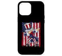 Custodia per iPhone 12 Pro Max Dabbing Uncle Sam America Flag Patriotic 4th of July