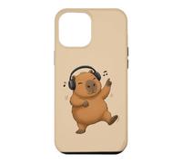 Custodia per iPhone 12 Pro Max Dancing Capybara con cuffie Musica Design