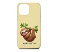 Custodia per iPhone 12 Pro Max Design divertente con bradipo pigro "Embrace the slow"