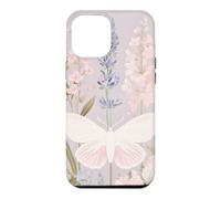Custodia per iPhone 12 Pro Max Design pastello per giardini con falene e fiori selvatici