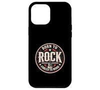 Custodia per iPhone 12 Pro Max Design vintage con chitarra Born To Rock Forced To Work