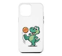 Custodia per iPhone 12 Pro Max Dinosauro che gioca a calcio dinosauri per bambini