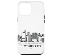 Custodia per iPhone 12 Pro Max Disegno di paesaggio urbano di New York