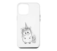 Custodia per iPhone 12 Pro Max Disegno disegnato a mano minimalista di Doodle di schizzo di unicorno
