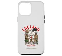 Custodia per iPhone 12 Pro Max divertente Bobtail cani coppia tazza amore caffè bandiera Inghilterra