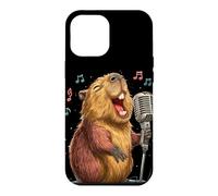 Custodia per iPhone 12 Pro Max Divertente costume da capibara per gli amanti del canto e del karaoke