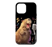 Custodia per iPhone 12 Pro Max Divertente costume da capibara per gli amanti del karaoke