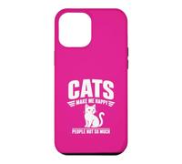 Custodia per iPhone 12 Pro Max Divertente design "Cats Make Me Happy People Not So Much"