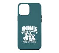 Custodia per iPhone 12 Pro Max Divertente design con scritta "Animals Make Me Happy People Not So Much"