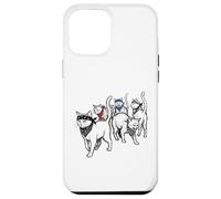 Custodia per iPhone 12 Pro Max Divertente Gatto Gang Thugs Minimalista Disegnato A Mano Sketch Art