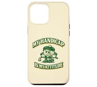 Custodia per iPhone 12 Pro Max Divertente palla da golf con mascotte "My Handicap Is My Attitude"