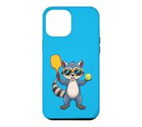 Custodia per iPhone 12 Pro Max Divertente Raccoon che gioca a Pickleball Occhiali da sole Riz Coon Skibidy