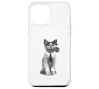 Custodia per iPhone 12 Pro Max Divertente Ufficio Gatto Miao Affari Amante Gatto Umorismo U
