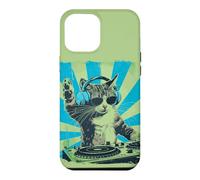 Custodia per iPhone 12 Pro Max DJ Cat Disco Funny Sound Tech Headphone Techno Music