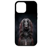 Custodia per iPhone 12 Pro Max dolce elegante nero afghano cane ironia levriero
