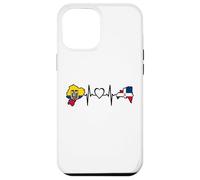 Custodia per iPhone 12 Pro Max Dominican Ecuadorian Heartbeat Ecuador Flag Heritage