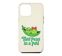 Custodia per iPhone 12 Pro Max Due piselli in un baccello carino coppia romantica amicizia corrispondenza