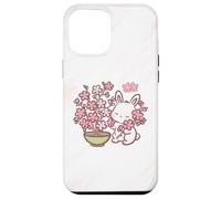 Custodia per iPhone 12 Pro Max Easter Bunny Pink Sakura Flower Cute Japanese Cherry Blossom