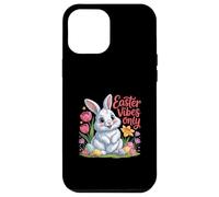 Custodia per iPhone 12 Pro Max Easter Vibes Only Cute Spring Bunny Eggs - Citazione positiva