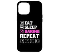 Custodia per iPhone 12 Pro Max Eat Sleep Bake Repeat Women Funny Mother's Day Baking Mom