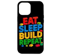 Custodia per iPhone 12 Pro Max EAT SLEEP BUILD REPEAT Master Builder Building Mattoni Blocchi