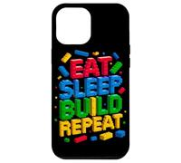 Custodia per iPhone 12 Pro Max EAT SLEEP BUILD REPEAT Master Builder Building Mattoni Blocchi