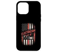 Custodia per iPhone 12 Pro Max Electrician American Flag Pride 4th Of July Independance Day