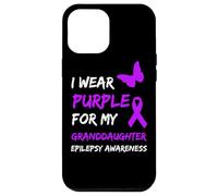 Custodia per iPhone 12 Pro Max Epilepsy Awareness I Wear Purple For My Granddaughter Ribbon