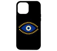 Custodia per iPhone 12 Pro Max Evil Eye in blu dorato Nazar Protezione come Radiant Boho