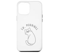 Custodia per iPhone 12 Pro Max Ew Morning White Cat Sitting with Sad Face Not a Morning Cat