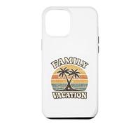 Custodia per iPhone 12 Pro Max Famiglia Vacanza Retro Vintage Tramonto Palma Spiaggia