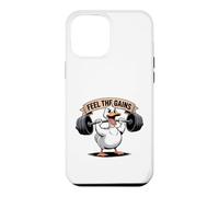 Custodia per iPhone 12 Pro Max Feel The Gains Duck - Allenamento per sollevamento pesi