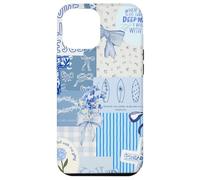 Custodia per iPhone 12 Pro Max Fiocco blu Love Like Jesus carino floreale estivo patchwork