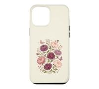 Custodia per iPhone 12 Pro Max Fiore di nascita di novembre, peonia, crisantemo, botanico, floreale