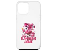 Custodia per iPhone 12 Pro Max Flamazing Janie Pink Flamingo Tropical Beach Trip Donna