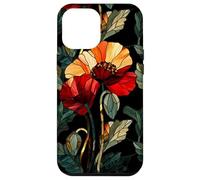 Custodia per iPhone 12 Pro Max Floral Cupo Art Nouveau Papavero Gotico Botanico Stile Boho