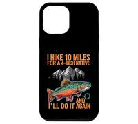 Custodia per iPhone 12 Pro Max Fly Fishing Brook Trout Hiker Blue Line Native