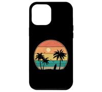Custodia per iPhone 12 Pro Max Fresco Vacanza Estate, Retro Tramonto Palma