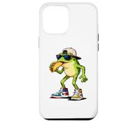 Custodia per iPhone 12 Pro Max Frogs Amphibian Kids, Eating Taco Funny Frog