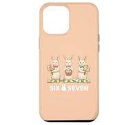 Custodia per iPhone 12 Pro Max Funny 67 Six Seven Meme Bunny Giorno di Pasqua Retro Accogliente Coniglio