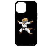Custodia per iPhone 12 Pro Max Funny Bearded dragons doing Karate Samurai Ninja lizard