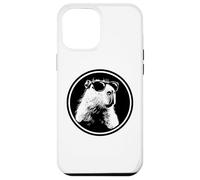 Custodia per iPhone 12 Pro Max Funny Black Logo Sunglasses Lover Chill Capybara Vibes