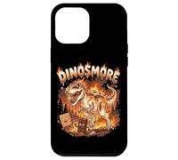Custodia per iPhone 12 Pro Max Funny Camping Smores T-Rex Dinosaur Campfire S'mores Joke