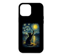 Custodia per iPhone 12 Pro Max Funny Cat Starry Night Van Gogh Art Men Women Kids