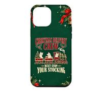 Custodia per iPhone 12 Pro Max Funny Cute Cat Funny Xmas Train Crew